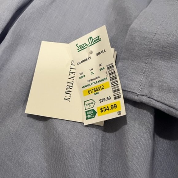 Ellen Tracy pure linen chambray tunic - Picture 5 of 5